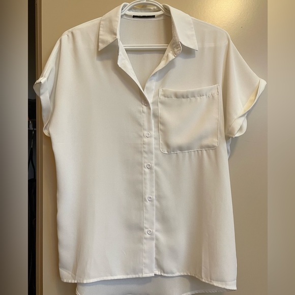 Casual short sleeve button blouse - Picture 1 of 3